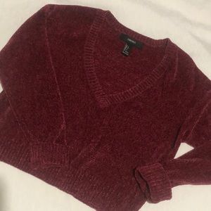 FOREVER 21: cropped  cranberry sweater , S